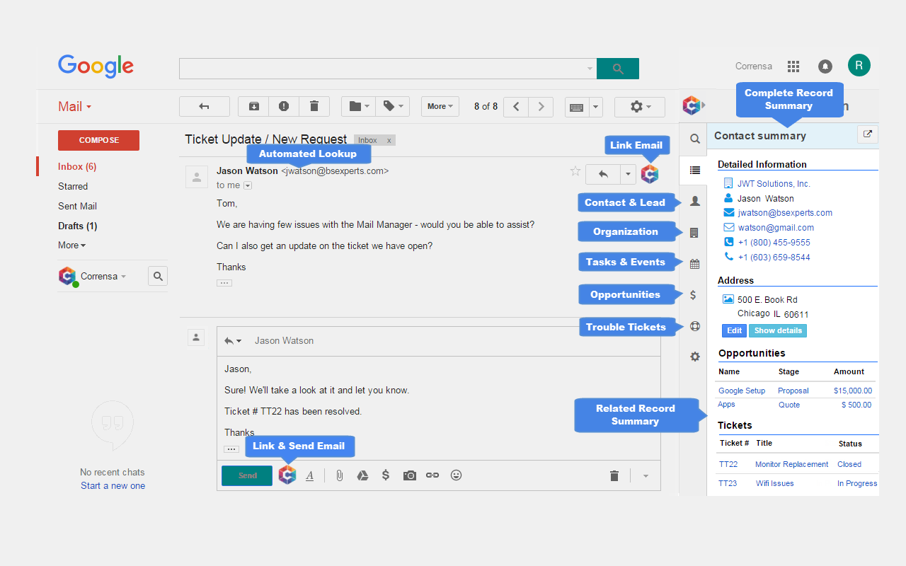 Gmail & Office 365 Plugin for VTiger - 截图 1