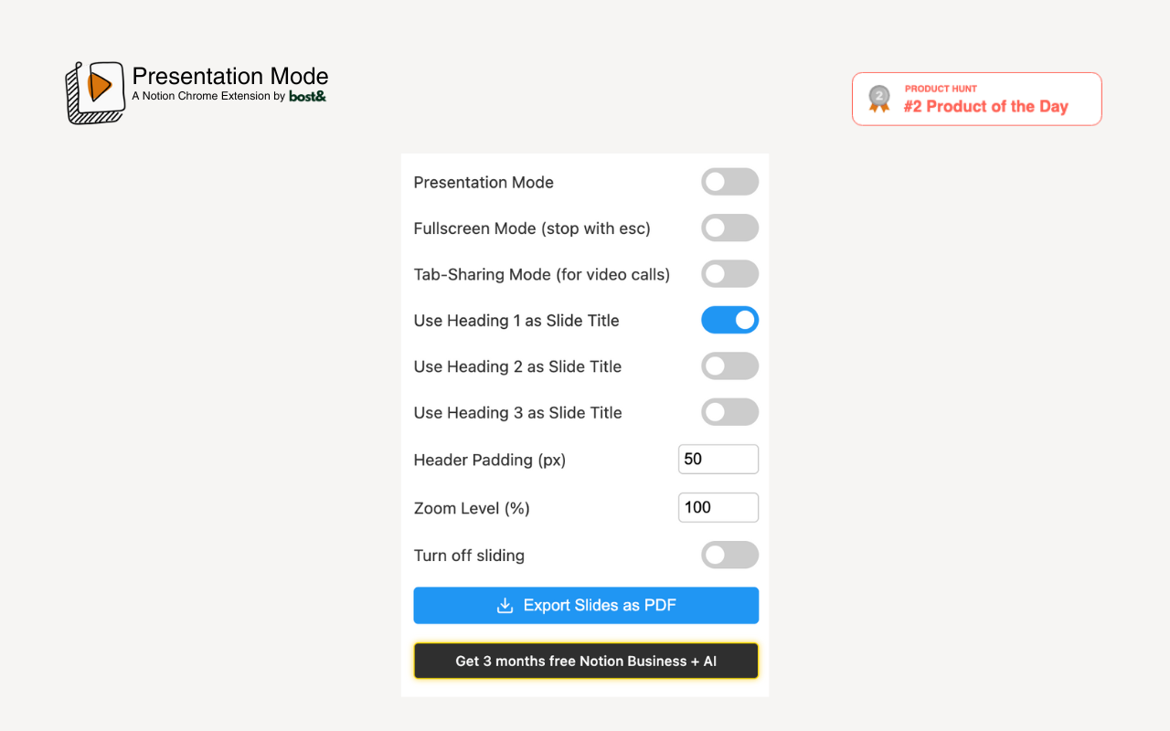 Presentation Mode for Notion - 截图 2