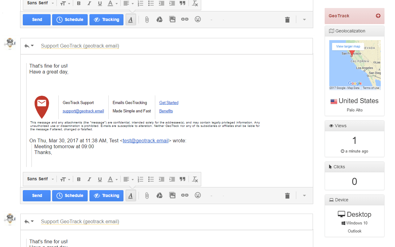 Geotrack Email Tracking with Geolocation - 截图 3