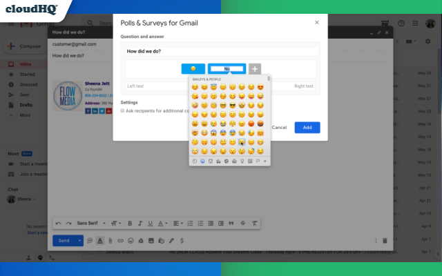 Gmail Free Online Polls & Surveys by cloudHQ - 截图 2