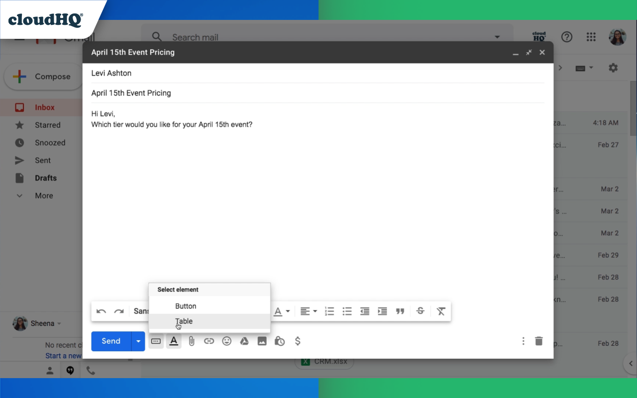 Tables for Gmail™ by cloudHQ - 截图 2