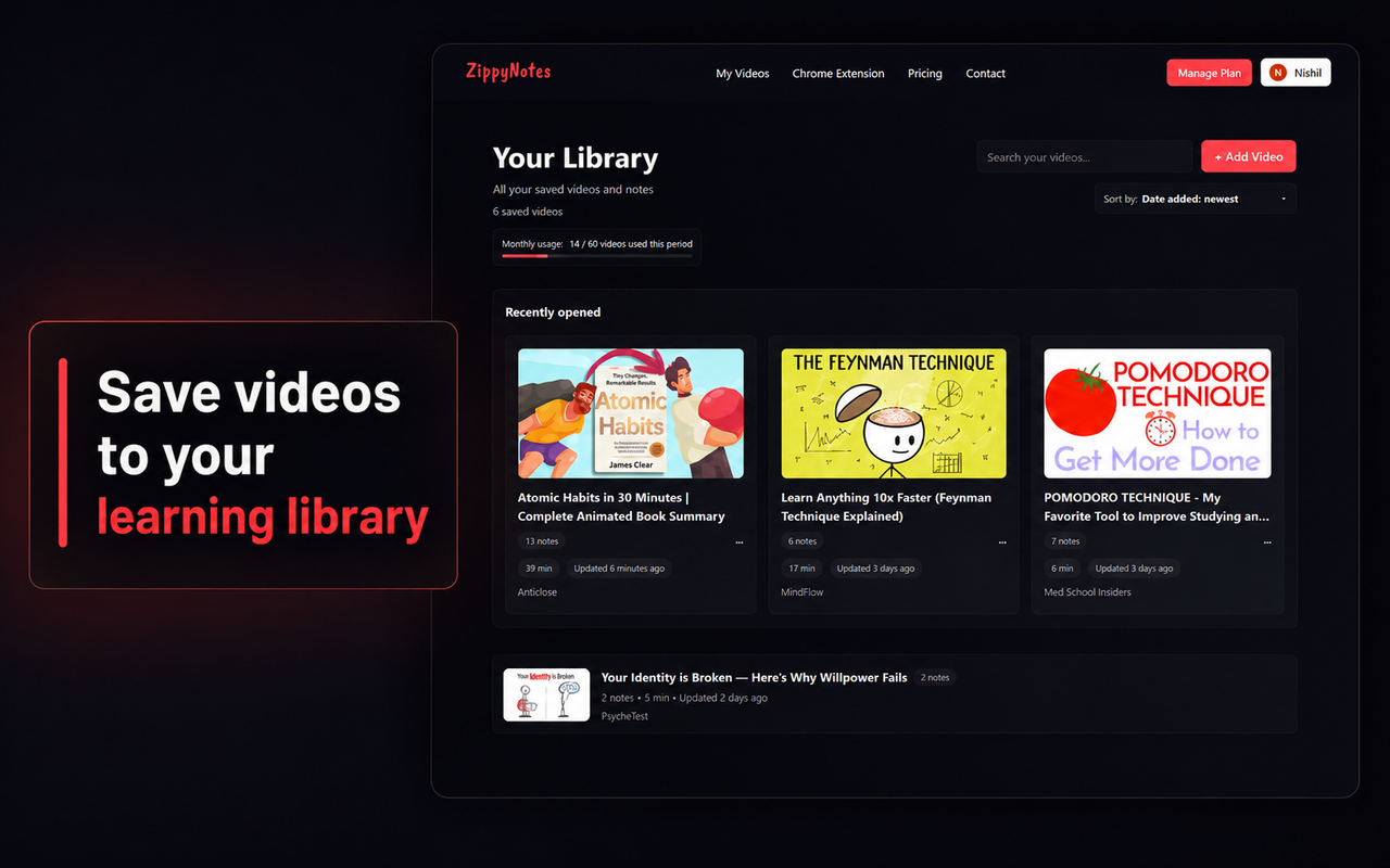 ZippyNotes: YouTube Notes & AI Summaries - 截图 3