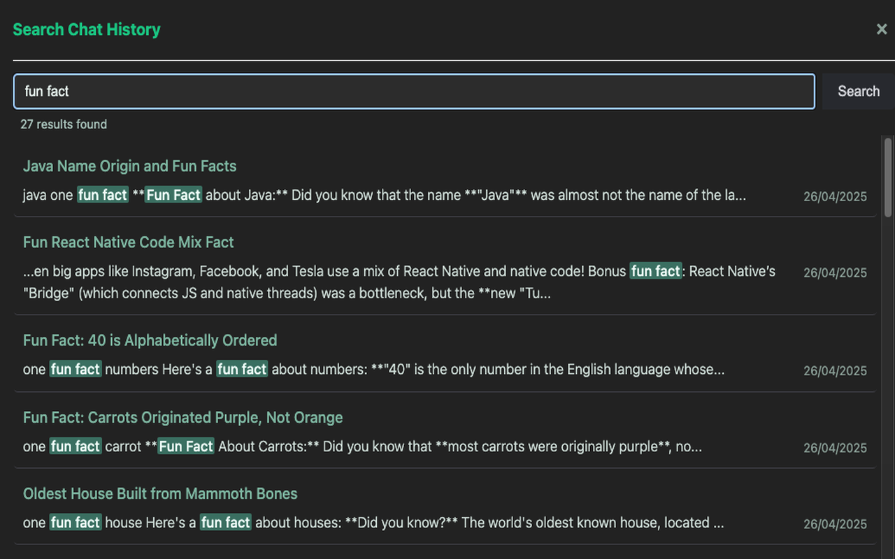 AI Chat Finder: Chat Content Search (DeepSeek, ChatGPT) - 截图 1