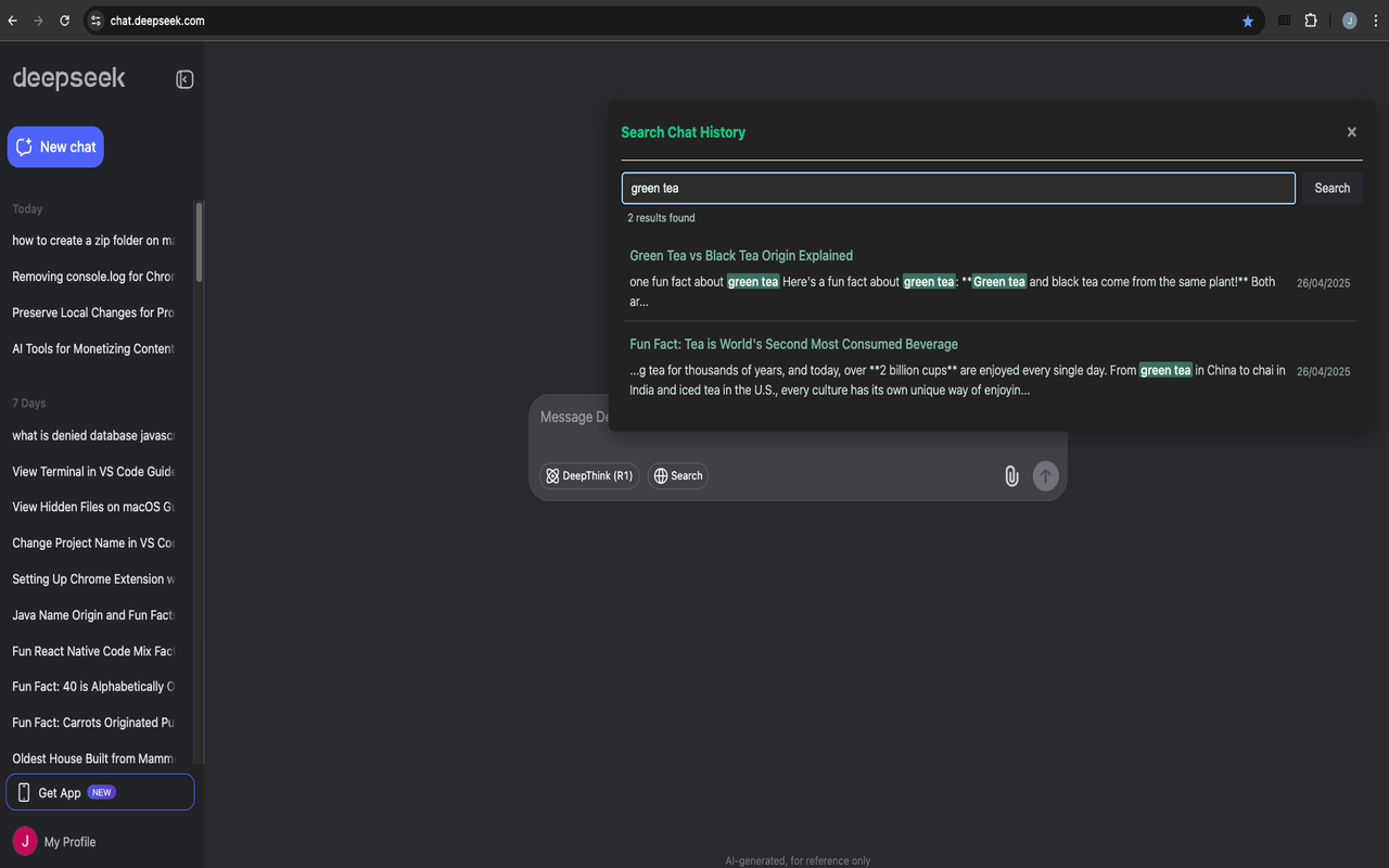 AI Chat Finder: Chat Content Search (DeepSeek, ChatGPT) - 截图 2