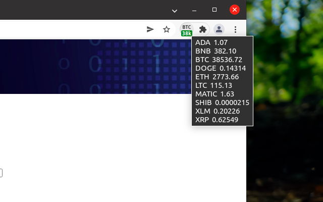 Multi Crypto Ticker - Toolbar price monitor - 截图 1