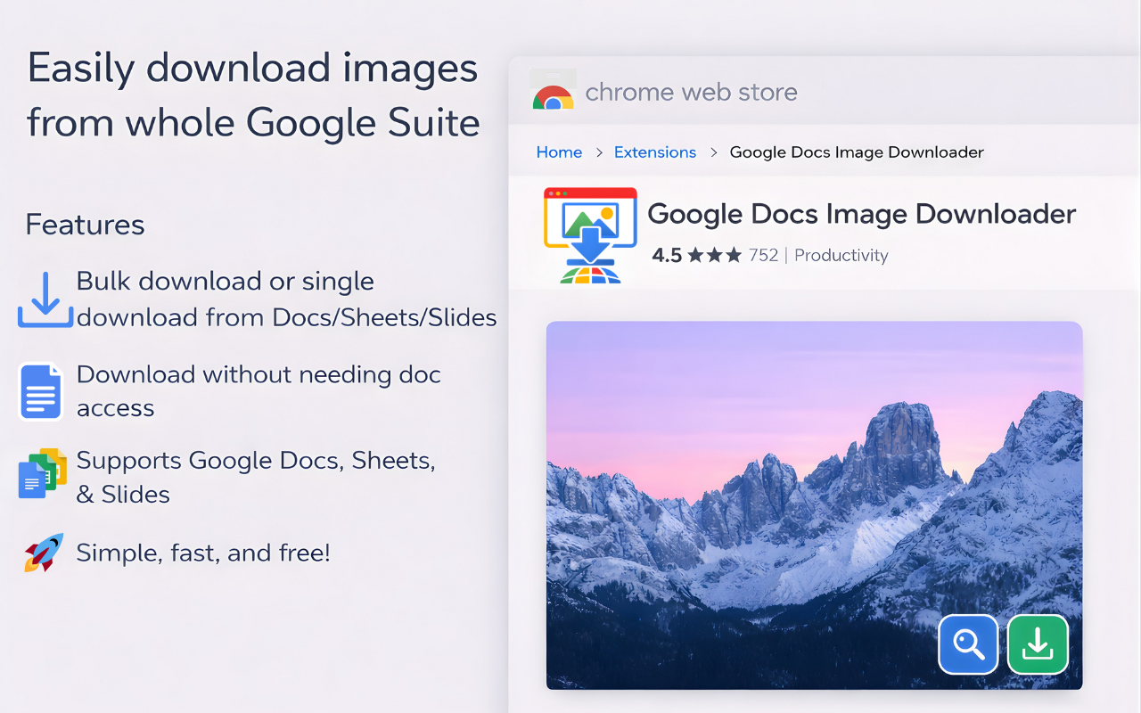 Google Docs Image Downloader, Extractor & Zoom - 截图 1
