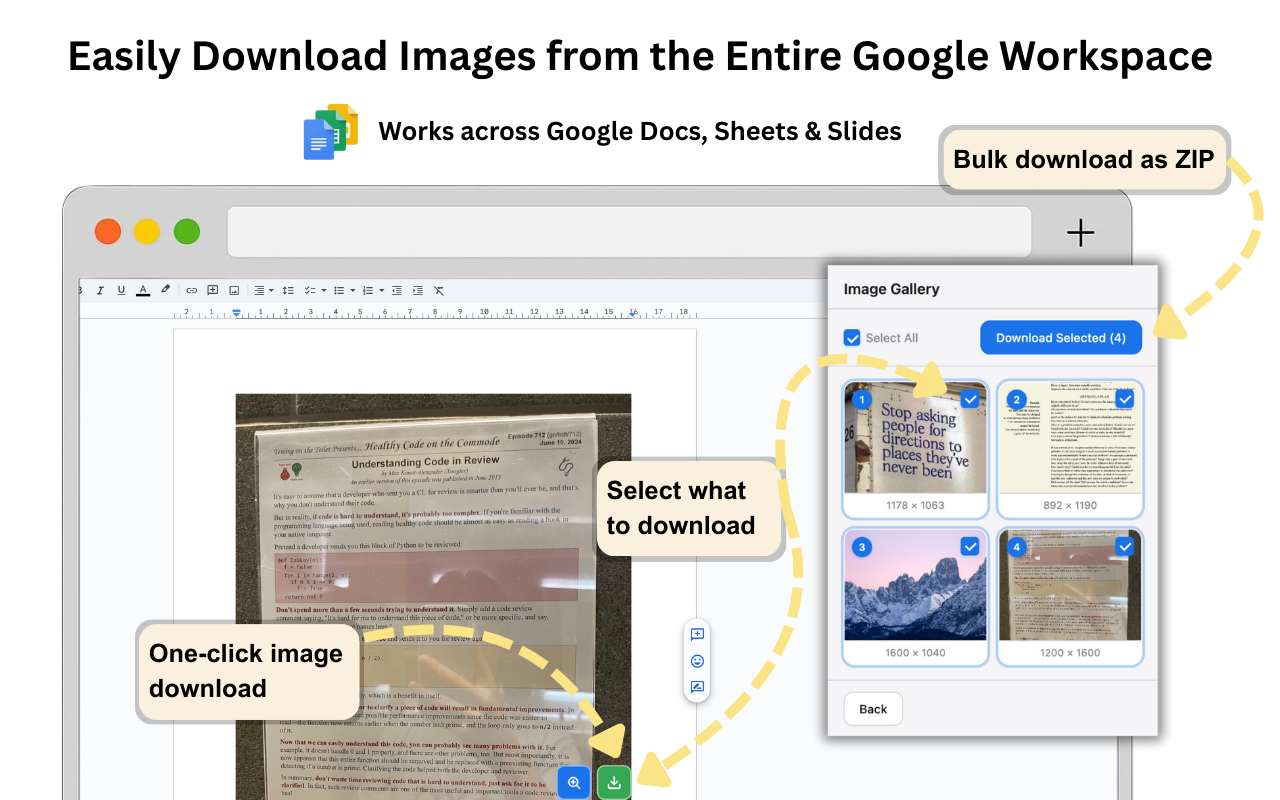 Google Docs Image Downloader, Extractor & Zoom - 截图 2