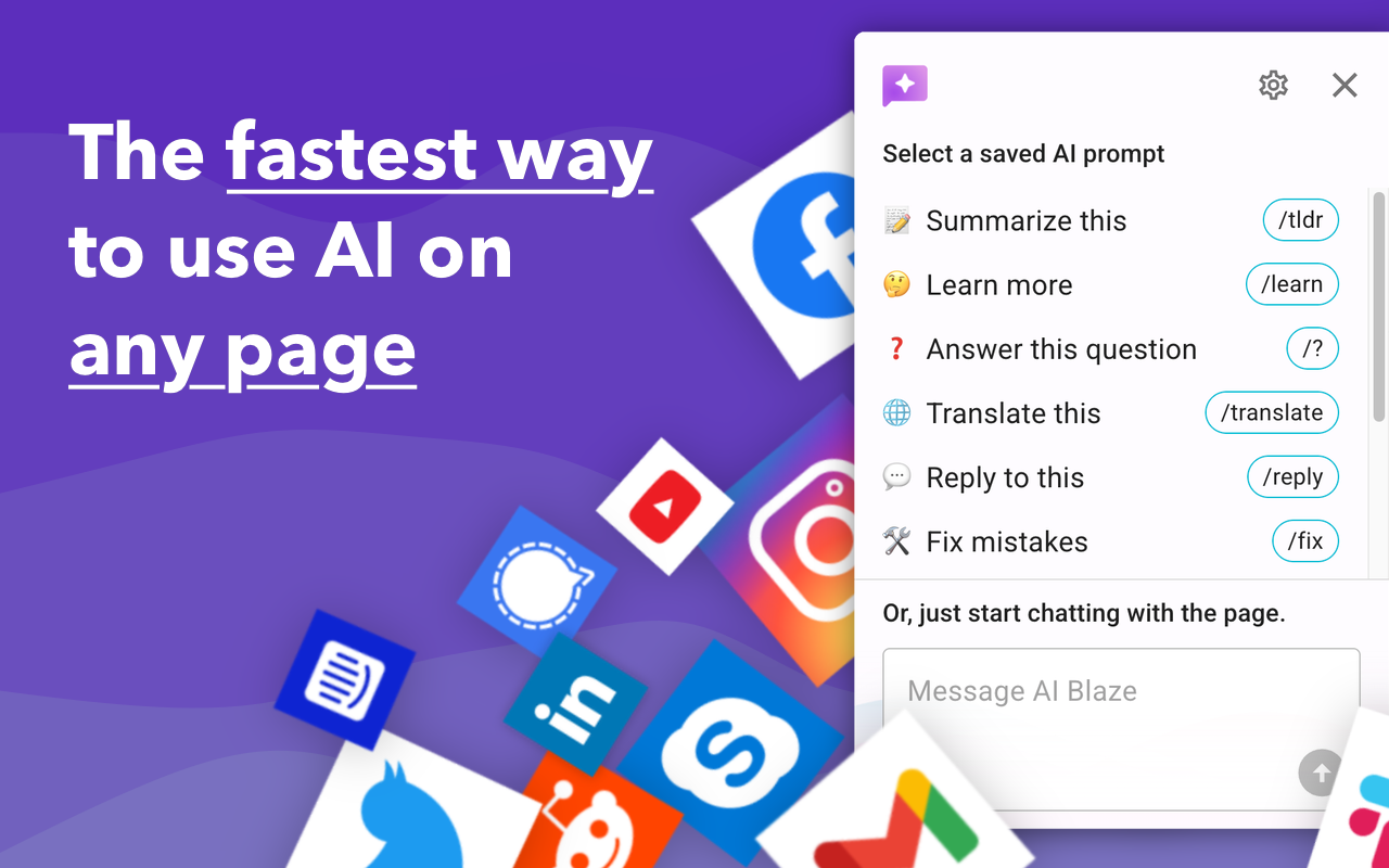 AI Blaze: Instantly Use AI in Any Webpage - 截图 2