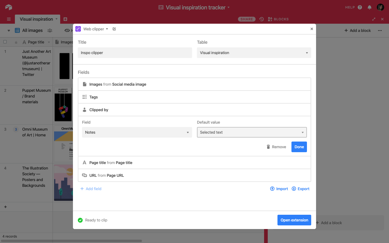 Airtable web clipper - 截图 2