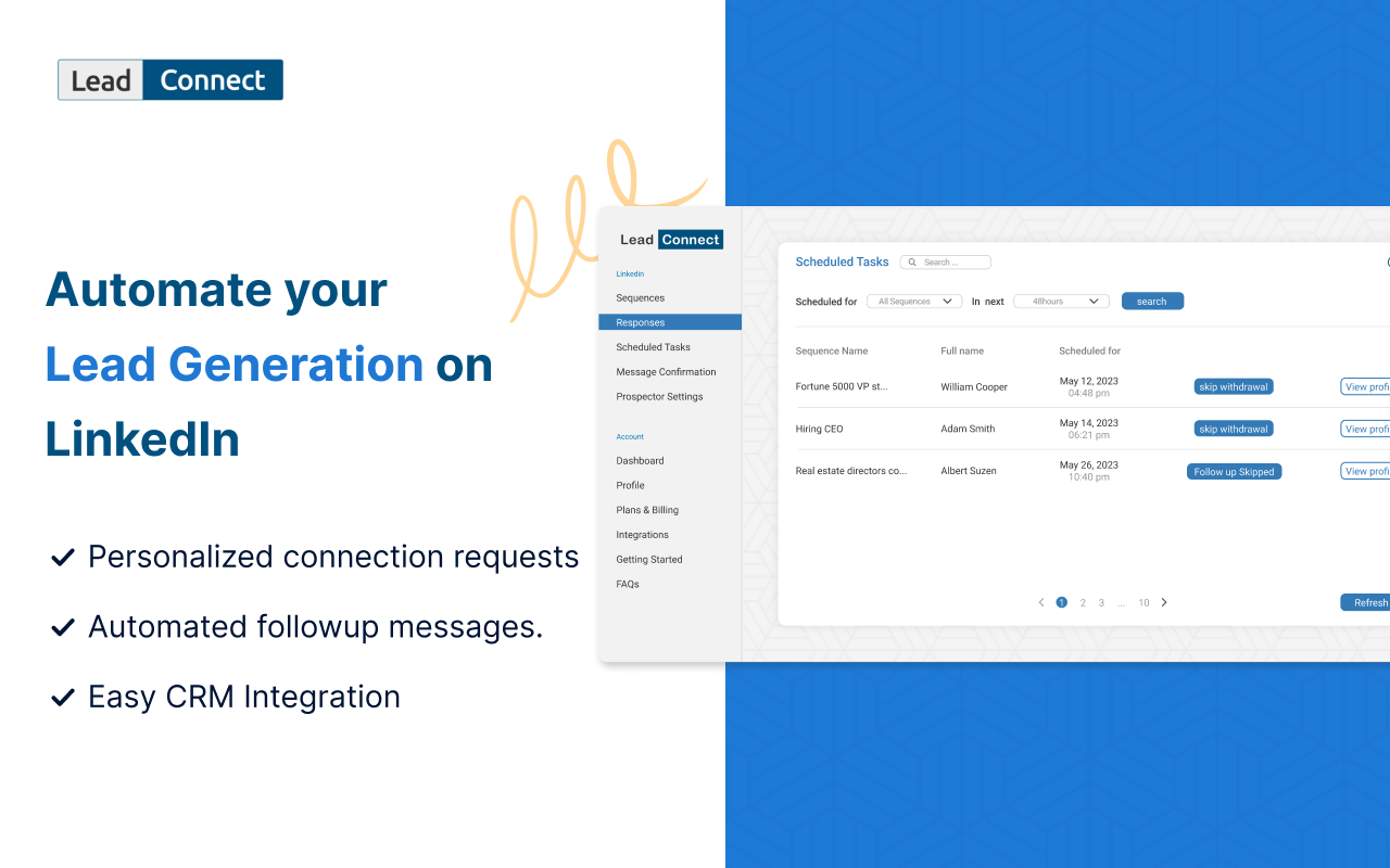 Lead Connect | LinkedIn Outreach Platform - 截图 4