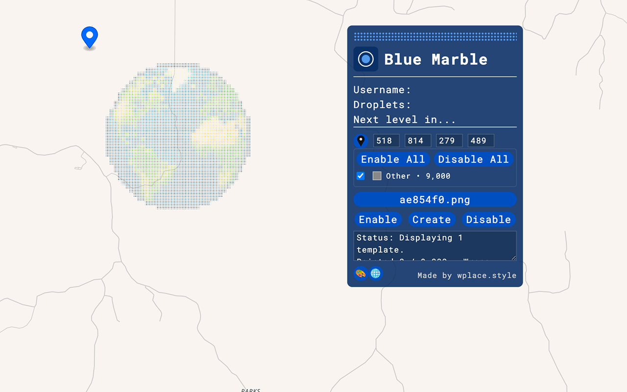 Blue Marble for Wplace - 截图 1
