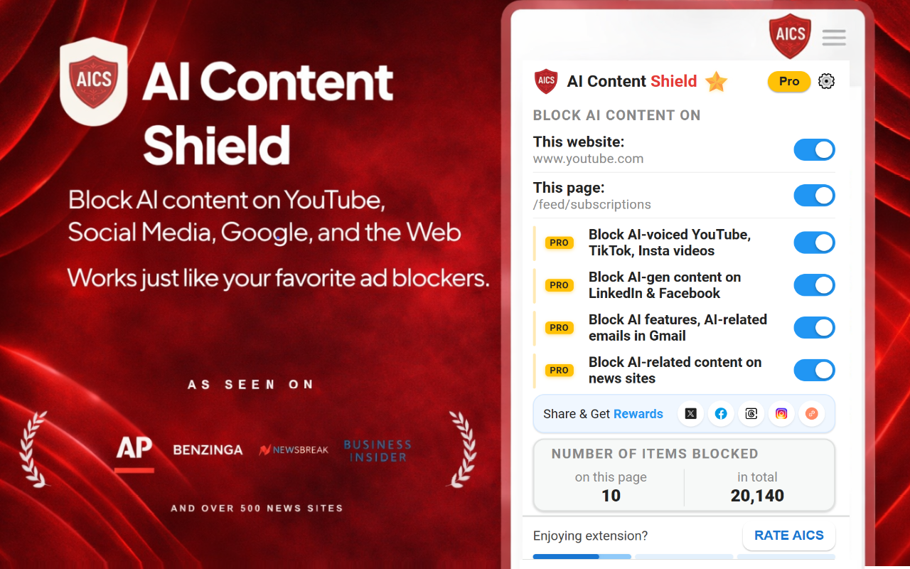 AI Content Shield - AI Content Detector & AI Overviews Blocker - 截图 1