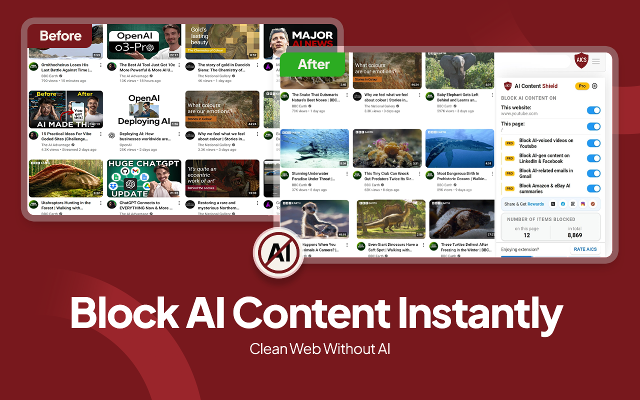 AI Content Shield - AI Content Detector & AI Overviews Blocker - 截图 4
