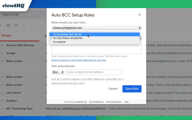 Auto BCC for Gmail™ by cloudHQ - 截图 1