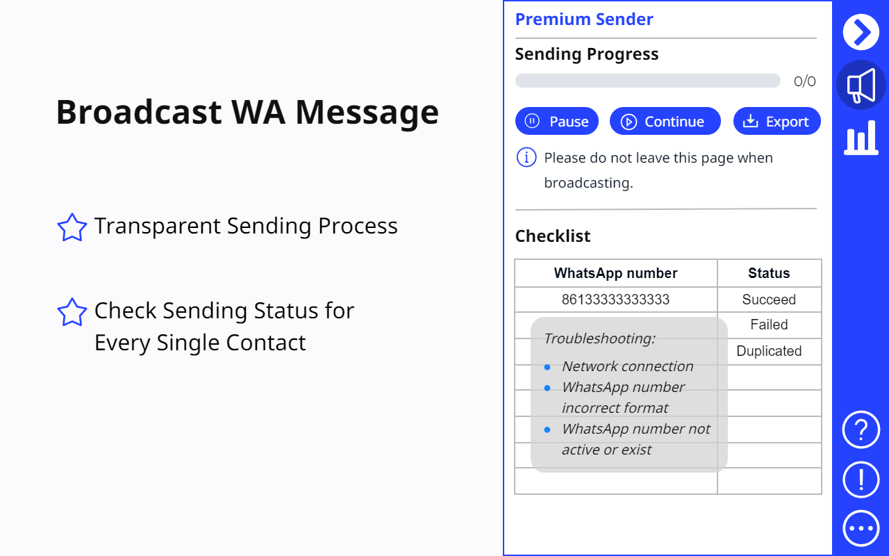 Premium Sender - WA Bulk Message Sender - 截图 2