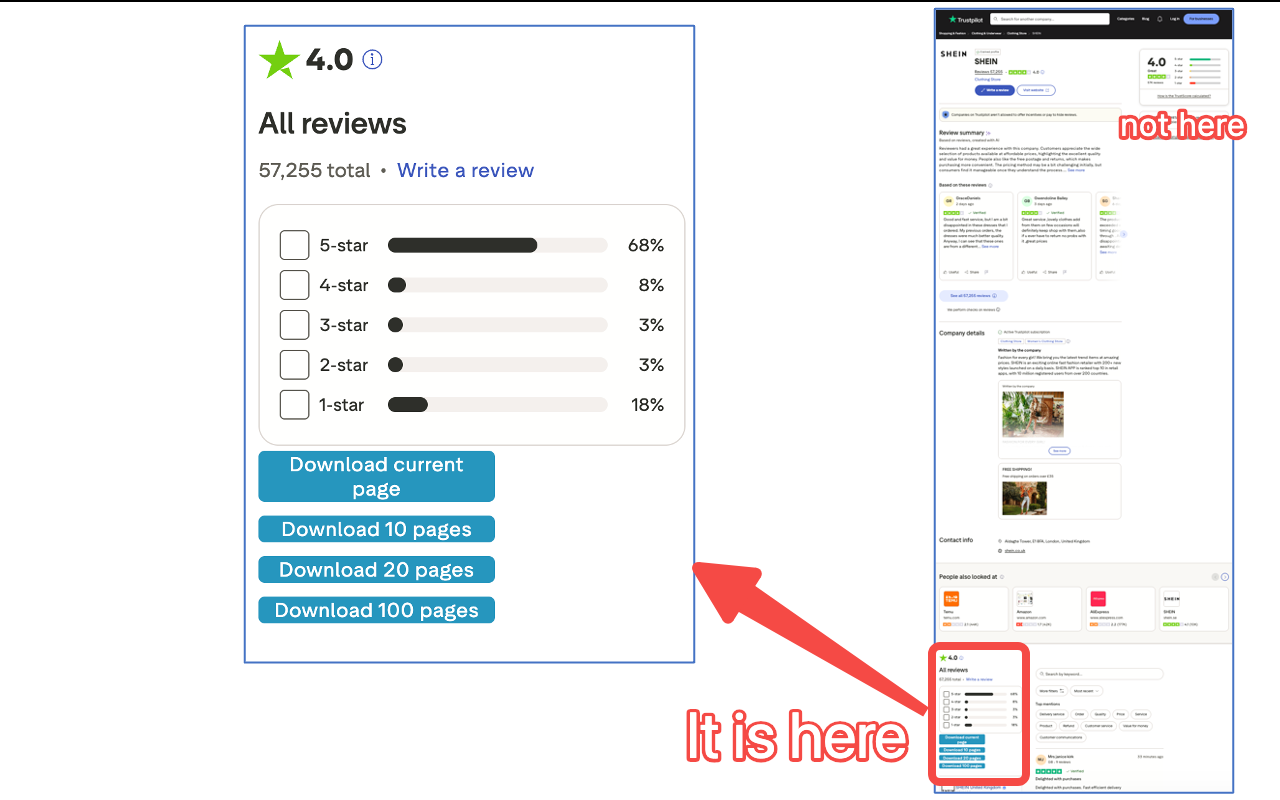 Trustpilot Reviews Exporter - 截图 2