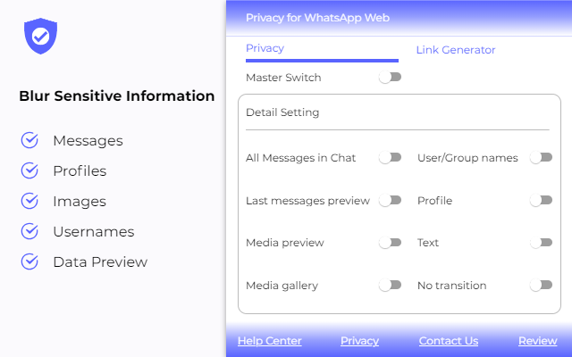 WhatsApp隐私工具 | 消息媒体一键模糊防偷窥 - 截图 2