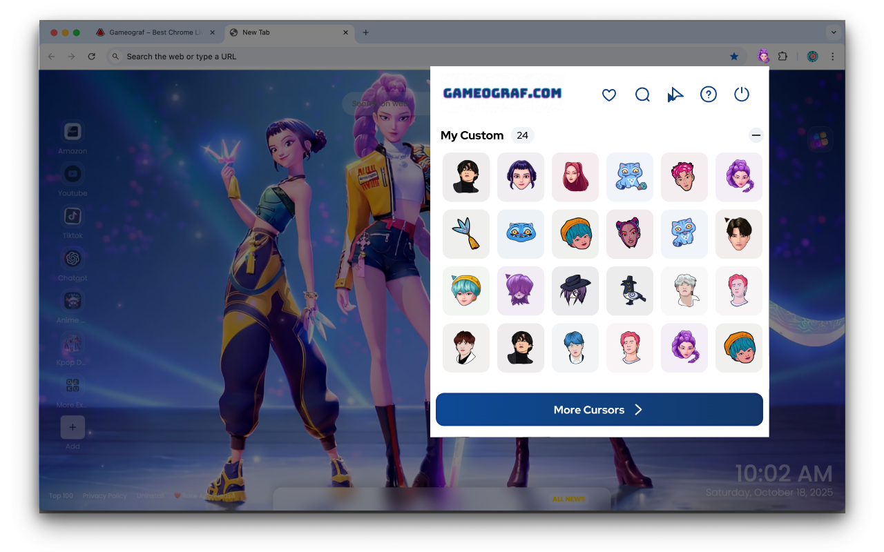 KPop Demon Hunters Cursor- Custom Cursor for Chrome - 截图 2