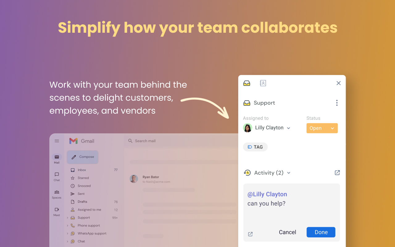 Hiver in Gmail: AI-powered customer service platform - 截图 5