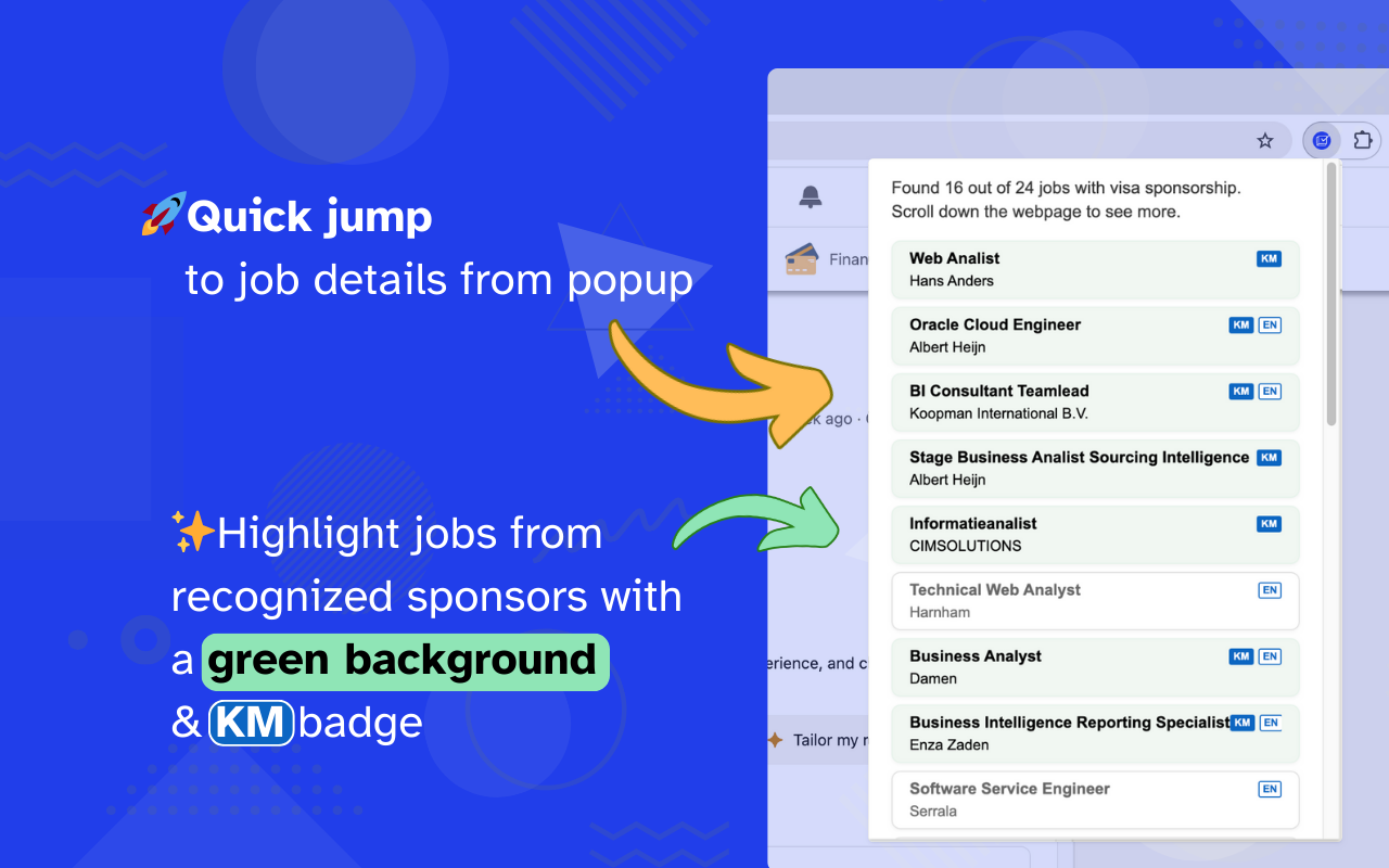 KMatch - Dutch Sponsor Job Checker - 截图 2
