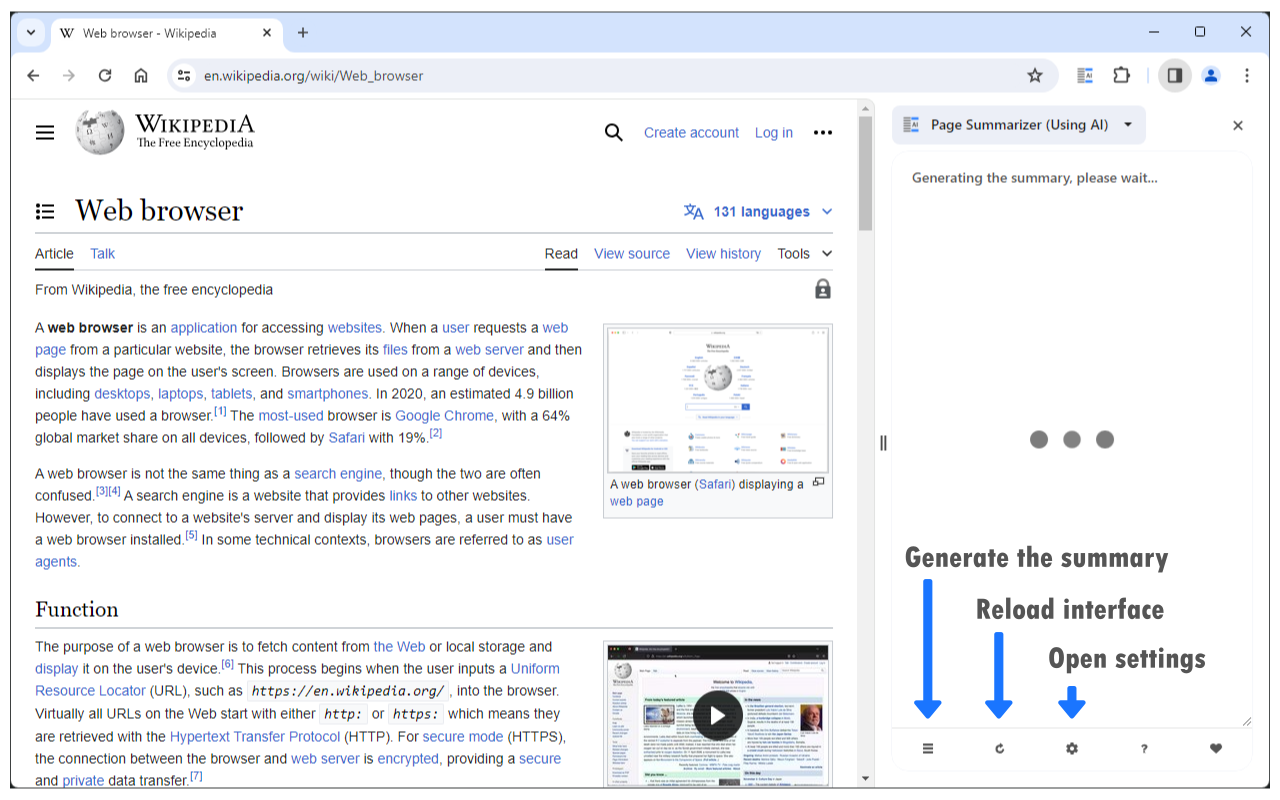 Page Summarizer (Using AI) - 截图 2