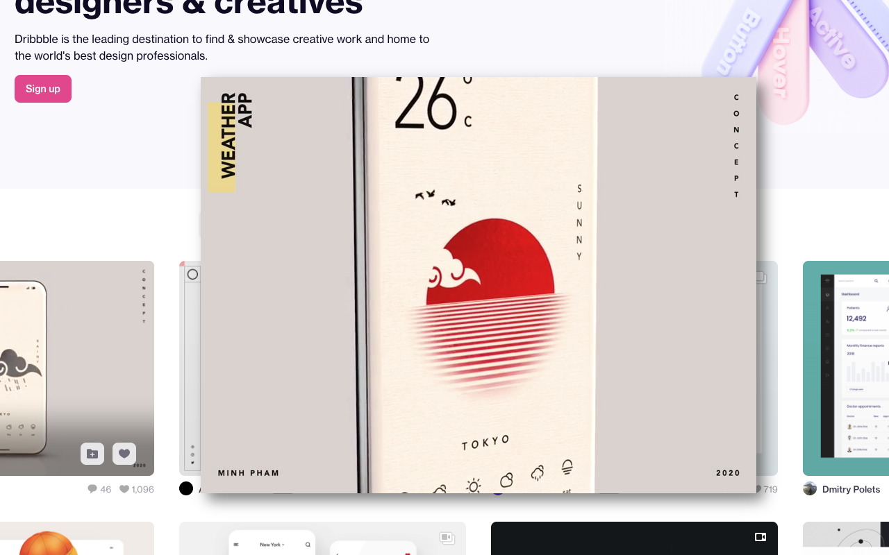 Dribbble shot hover preview - 截图 4
