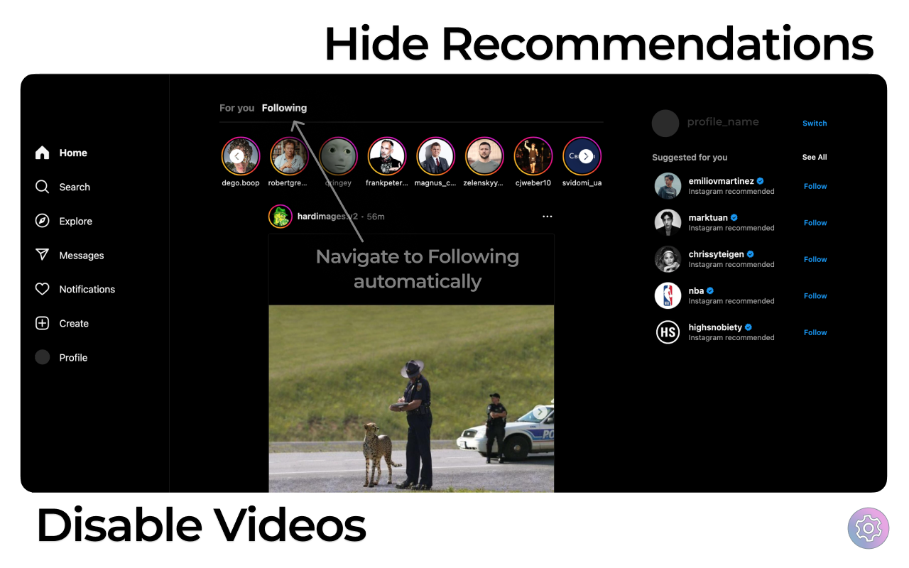 IGPlus - Hide Instagram Reels, Explore Page - 截图 2