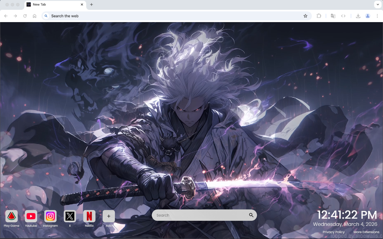 Dragon Samurai Anime Boy Live Wallpaper - 截图 1