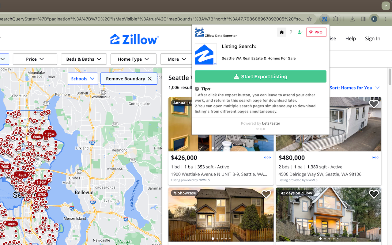 Zillow 数据导出器 - 截图 1