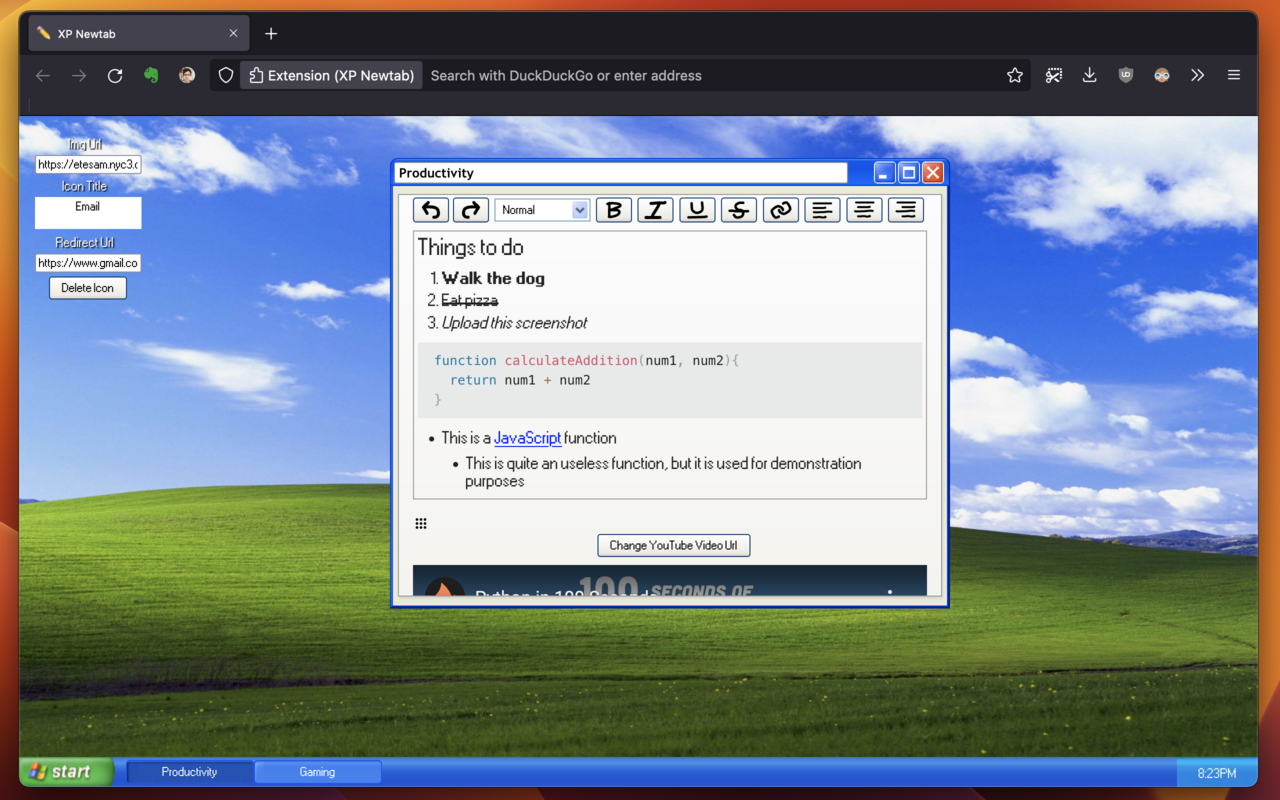 XP Newtab - 截图 2