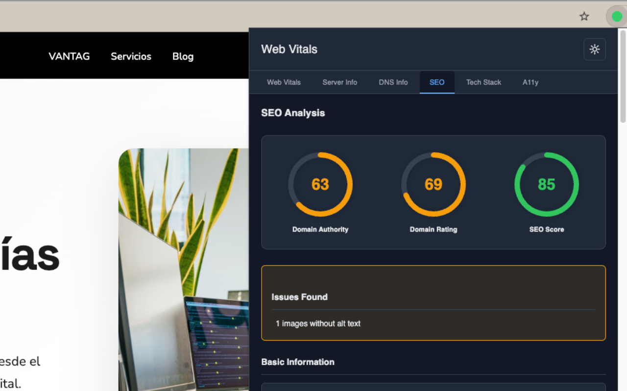 Web Vitals - 截图 1