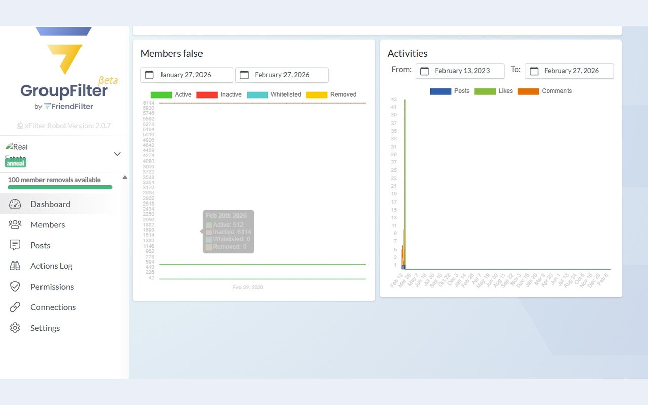 GroupFilter - Group Analytics & Member Management Tool - 截图 1