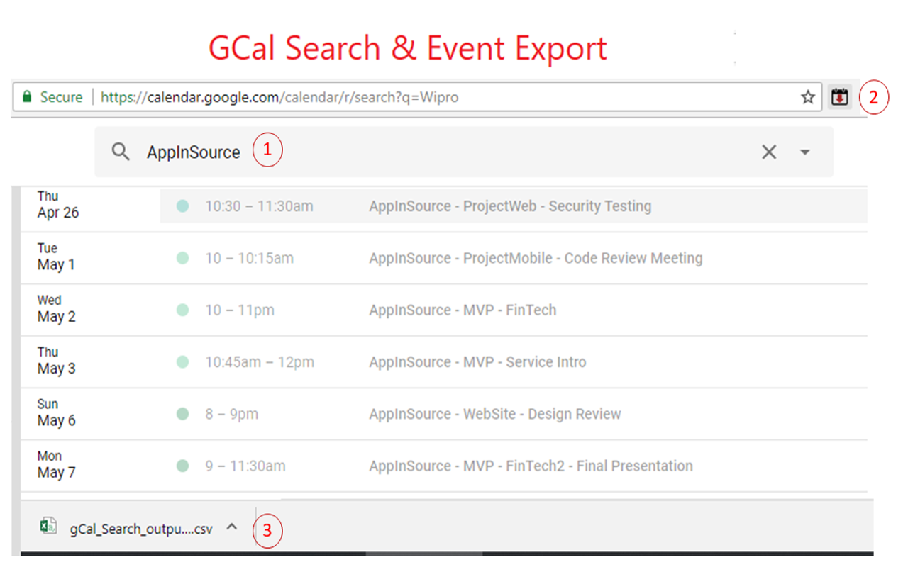 Google Calendar Export GCal to CSV - 截图 1