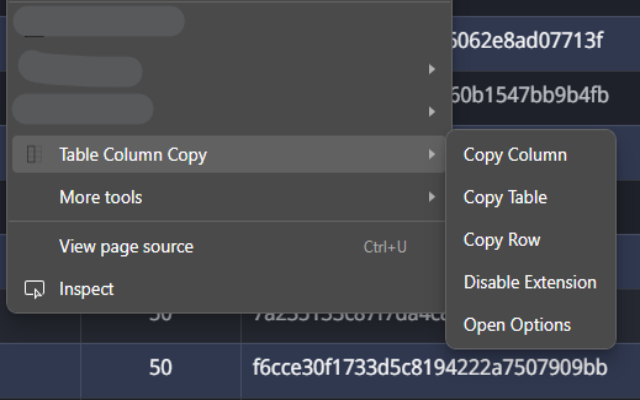 Table Column Copy - 截图 1