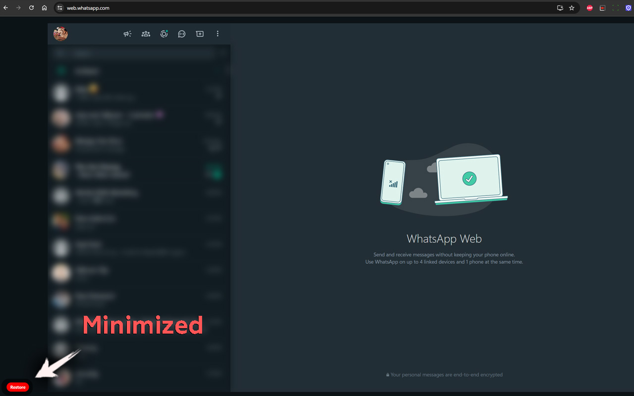 Whatsapp Web Contact Hide and Blur Toggle - 截图 2