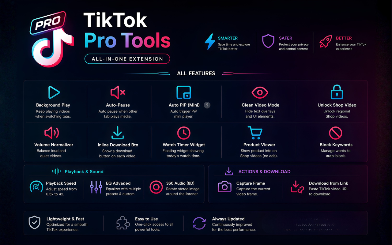 TikTok Pro Tools - 截图 1