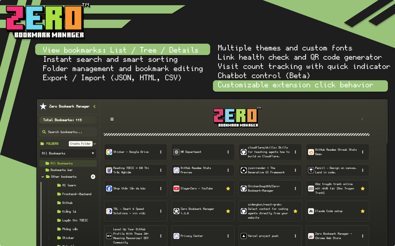 Zero Bookmark Manager - 截图 3