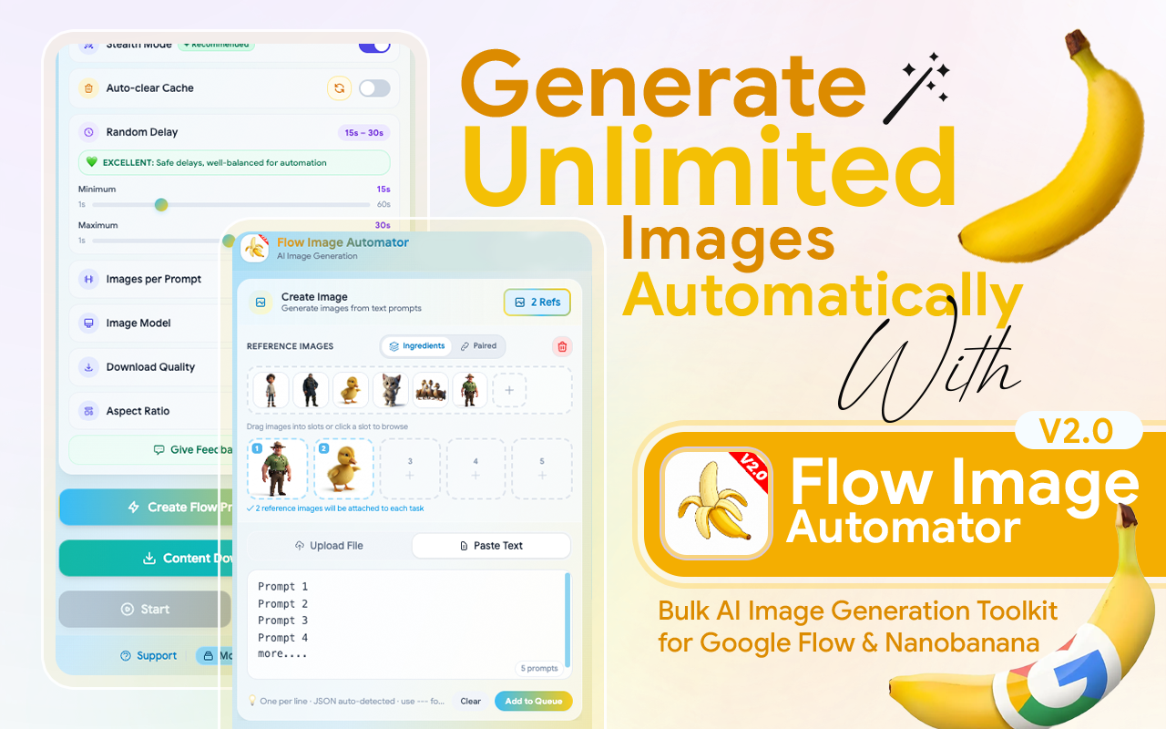 Flow Image Automator - Bulk AI Image Generation Toolkit for Google Flow - 截图 2