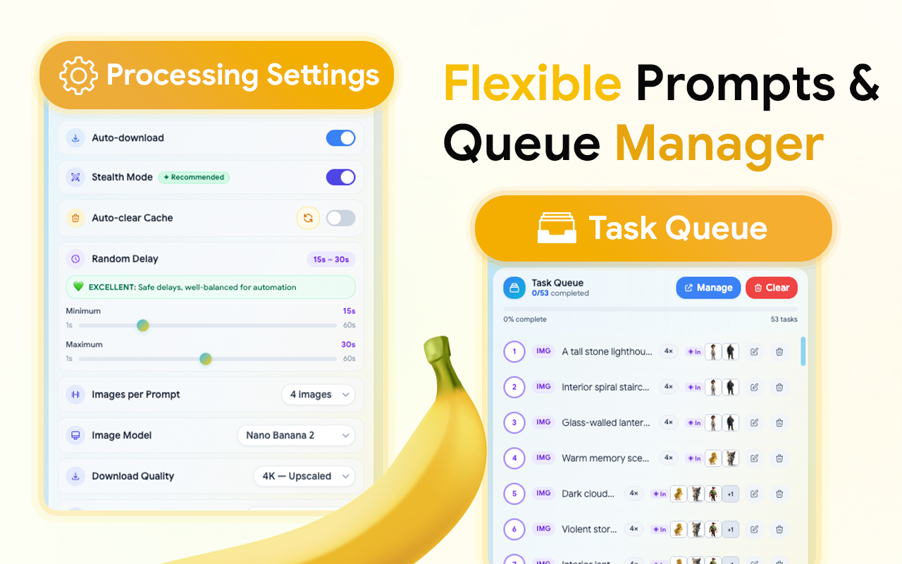 Flow Image Automator - Bulk AI Image Generation Toolkit for Google Flow - 截图 3