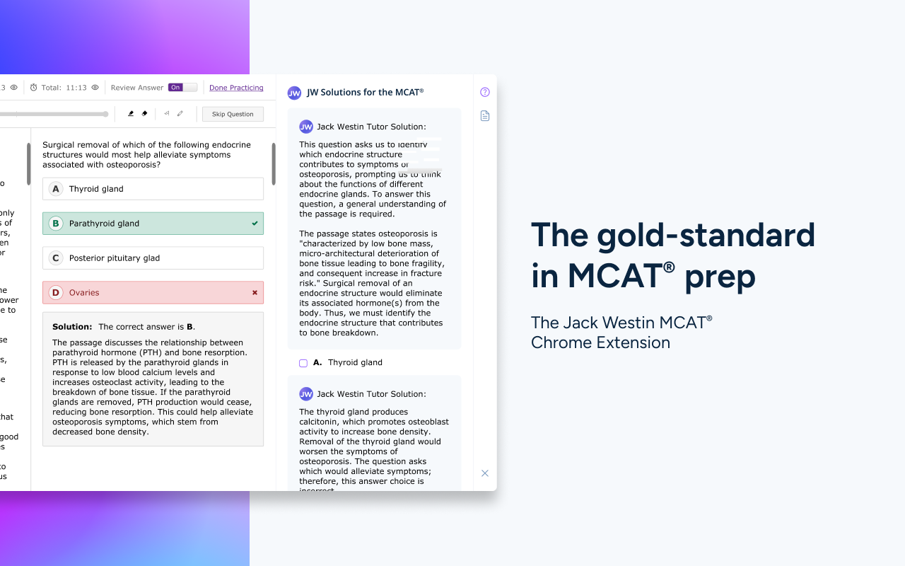 The Jack Westin MCAT® Chrome Extension - 截图 1