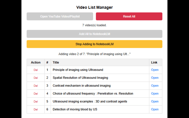 NotebookLM - Youtube Link (Source) Automator - 截图 3