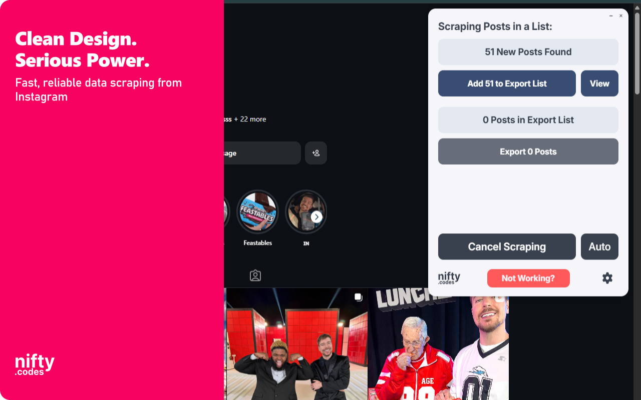 I-Social Scraper:导出帖子、个人资料、Reels 等 - 截图 2