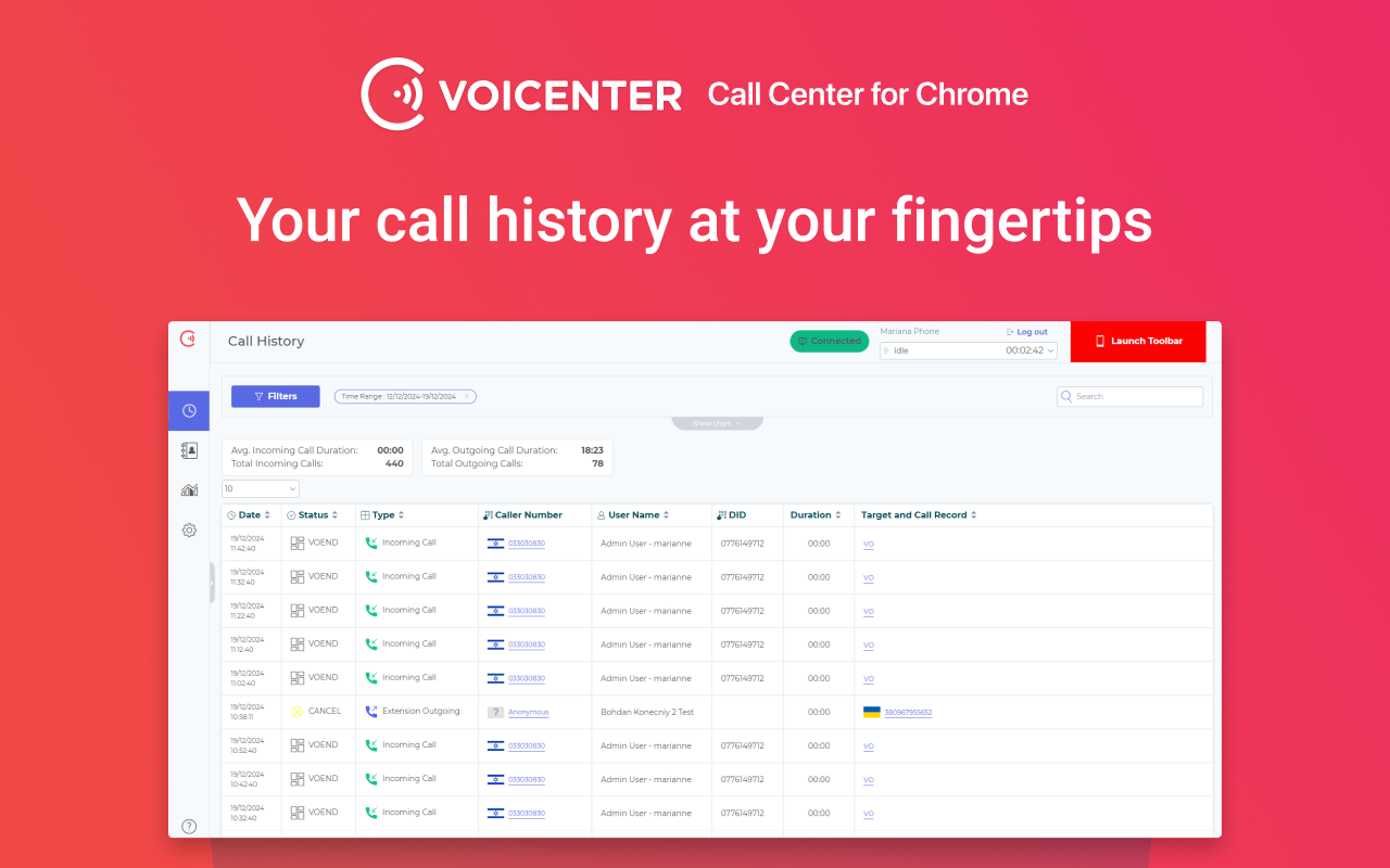 Voicenter Contact Center Chrome application - 截图 2