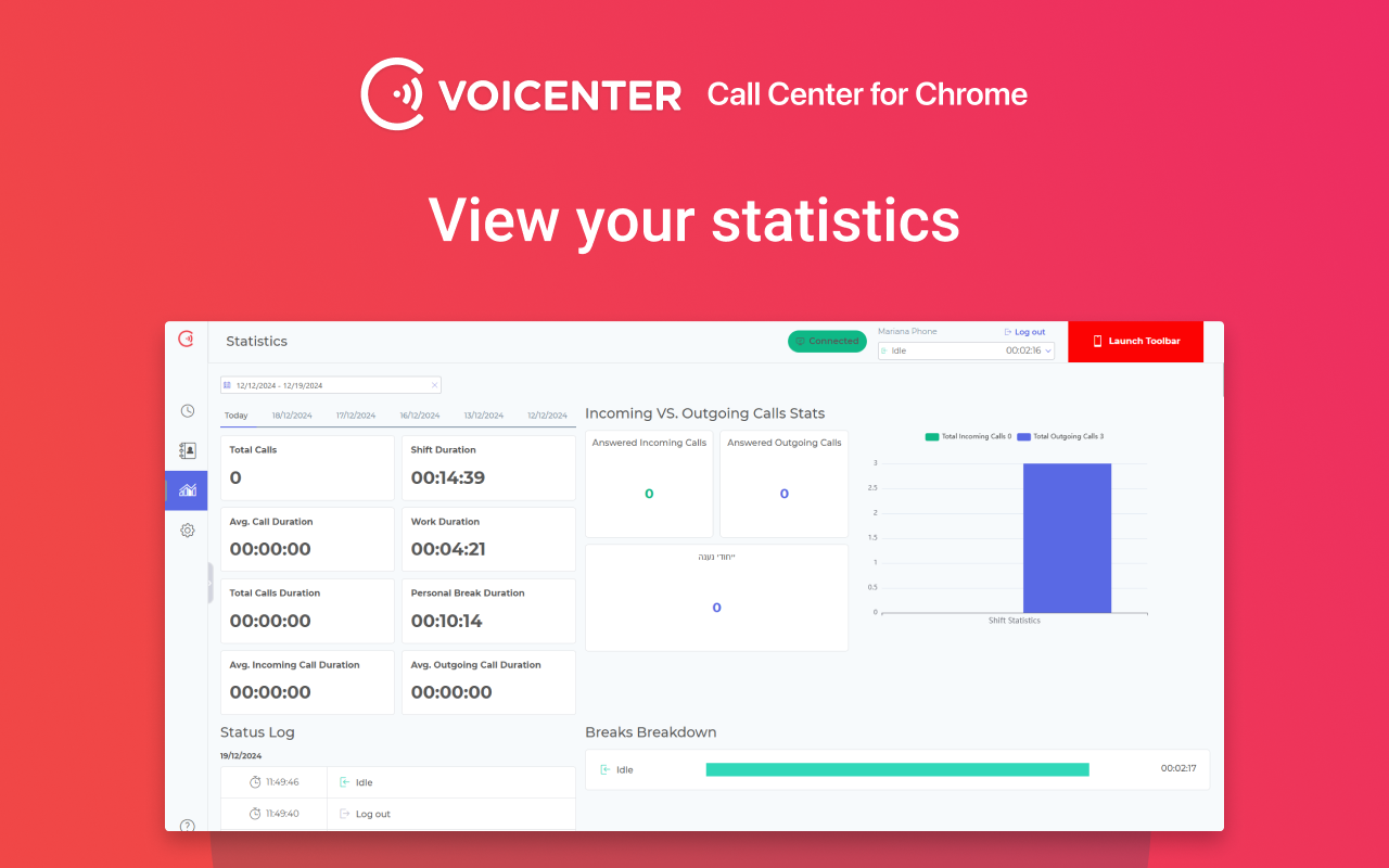 Voicenter Contact Center Chrome application - 截图 3