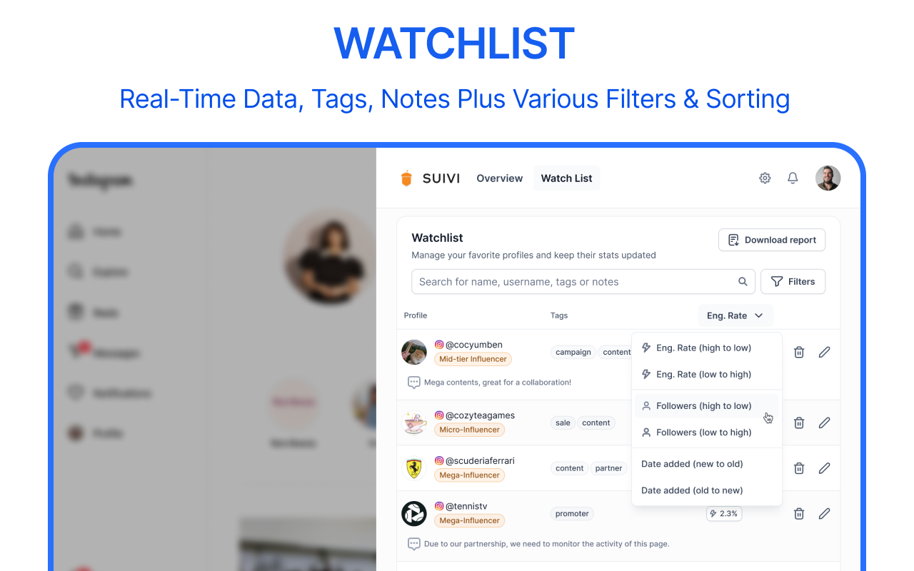 SUIVI - Social media & influencers analytics - 截图 1