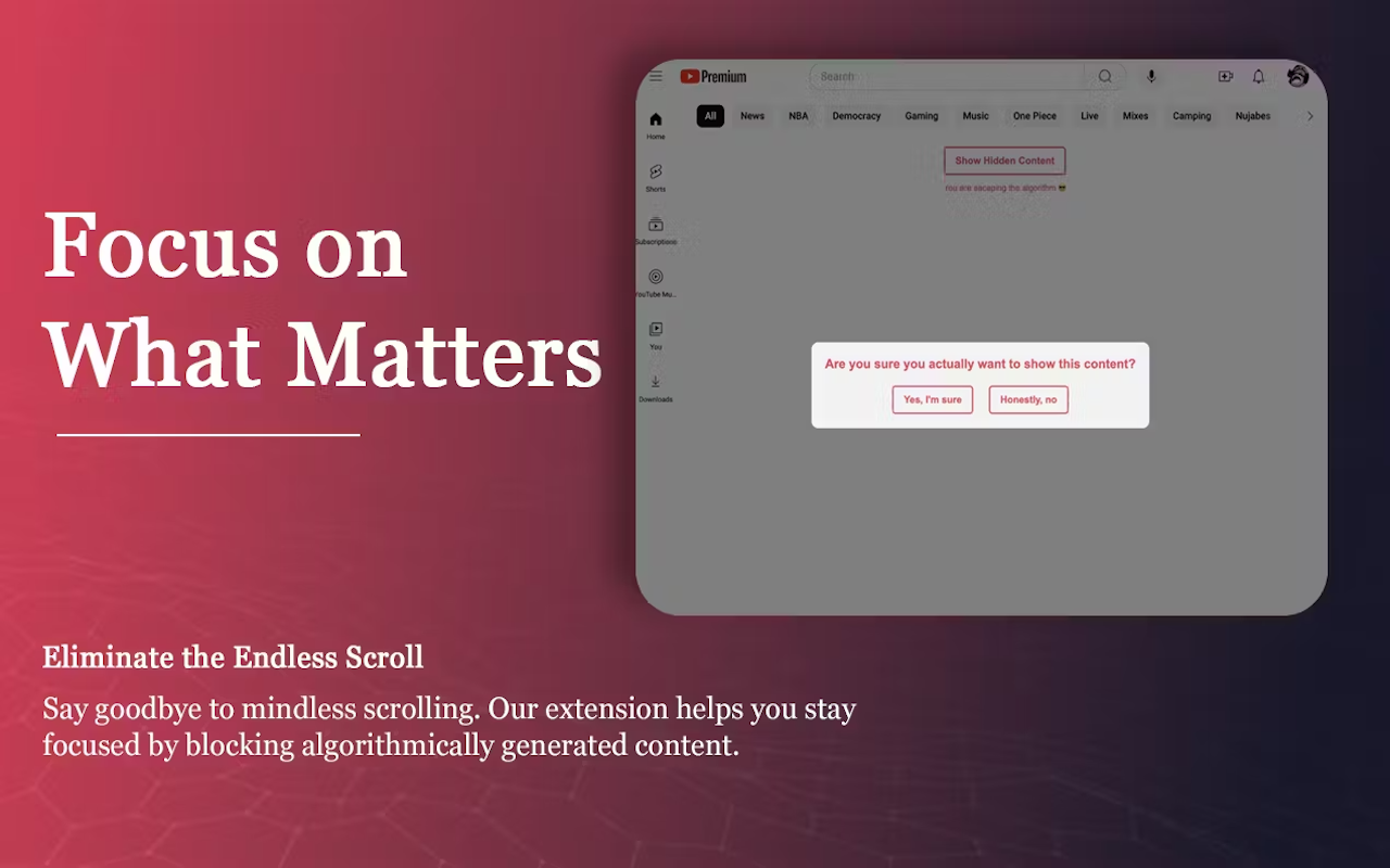 Escape the Algorithm - Social Feed Blocker - 截图 4