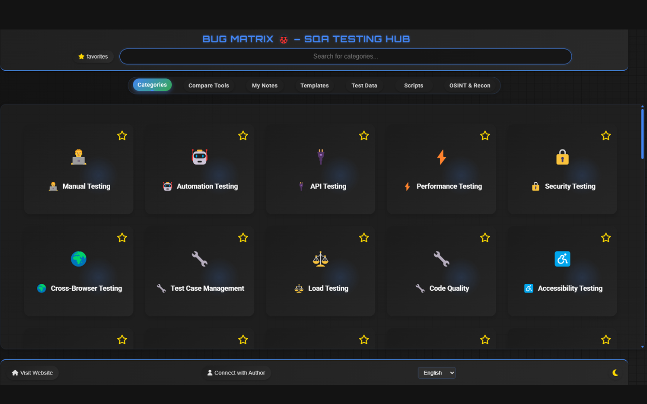 Bug Matrix 🐞 – SQA Testing Tools Hub - 截图 2
