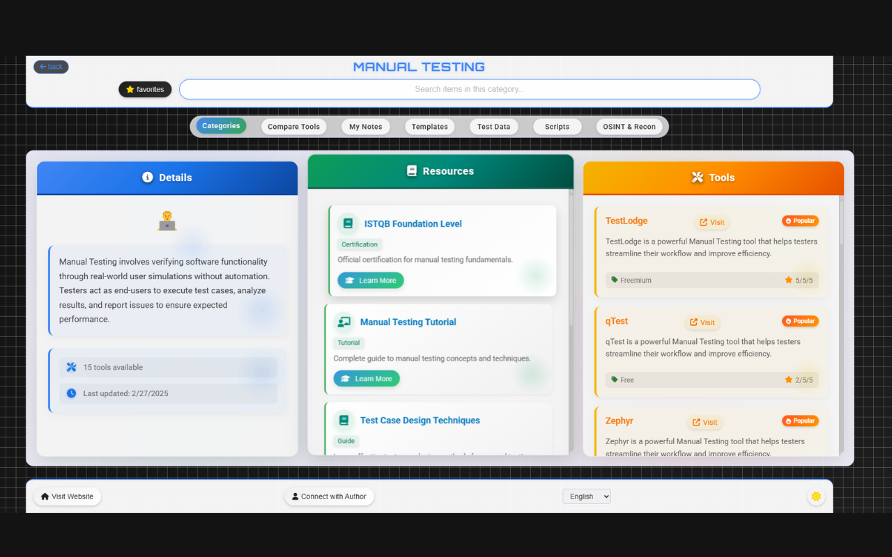 Bug Matrix 🐞 – SQA Testing Tools Hub - 截图 4