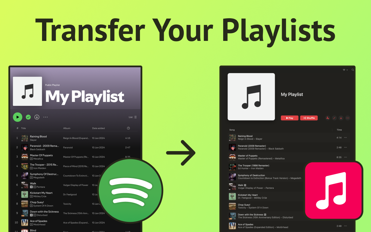 Spotify 到 Apple Music 播放列表转换器 - 截图 1