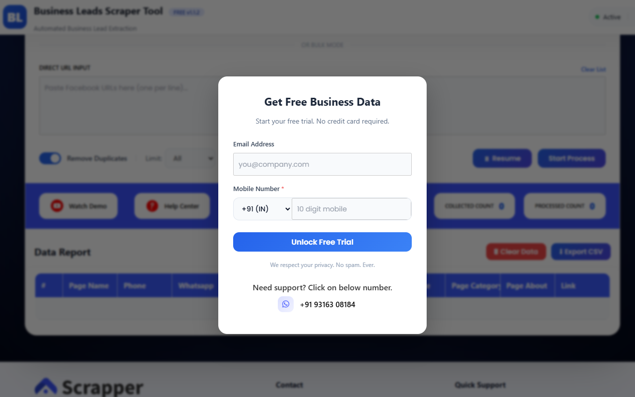 Business Leads Scraper Tool – Extract Leads from Social Search - 截图 3